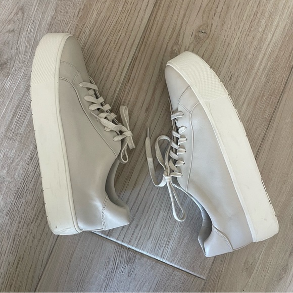 Vince Benfield Leather Platform Sneaker Off White Color Size 9.5 / 39.5 - Picture 7 of 8